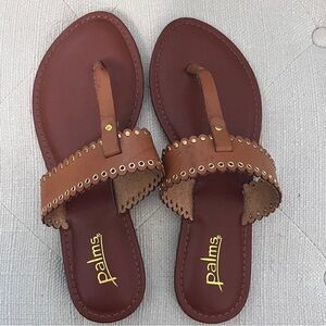 NWT! Palms Brown/Black thong flip flop sandal